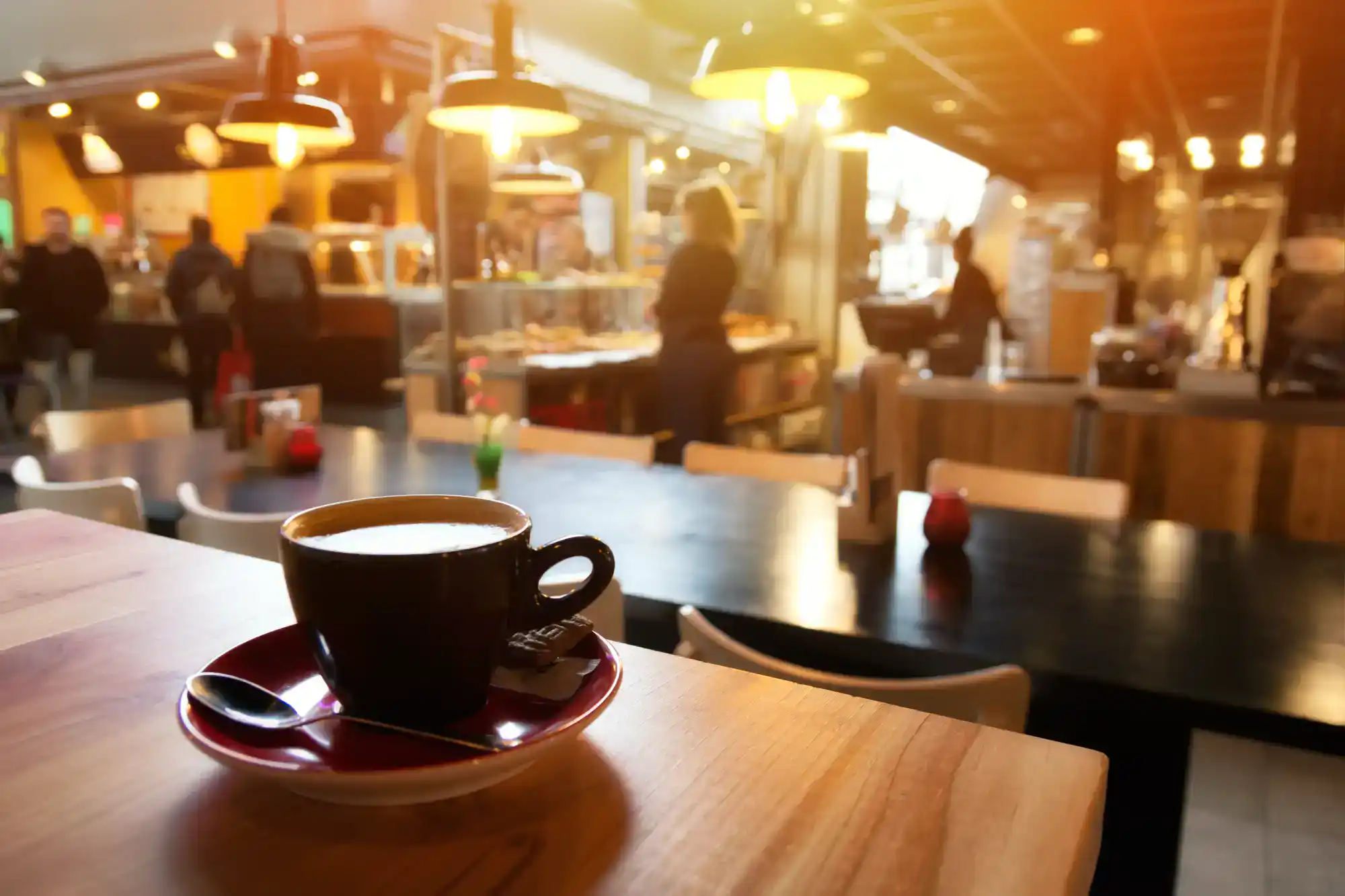 Skymor Panola cafe with coffee in the foreground