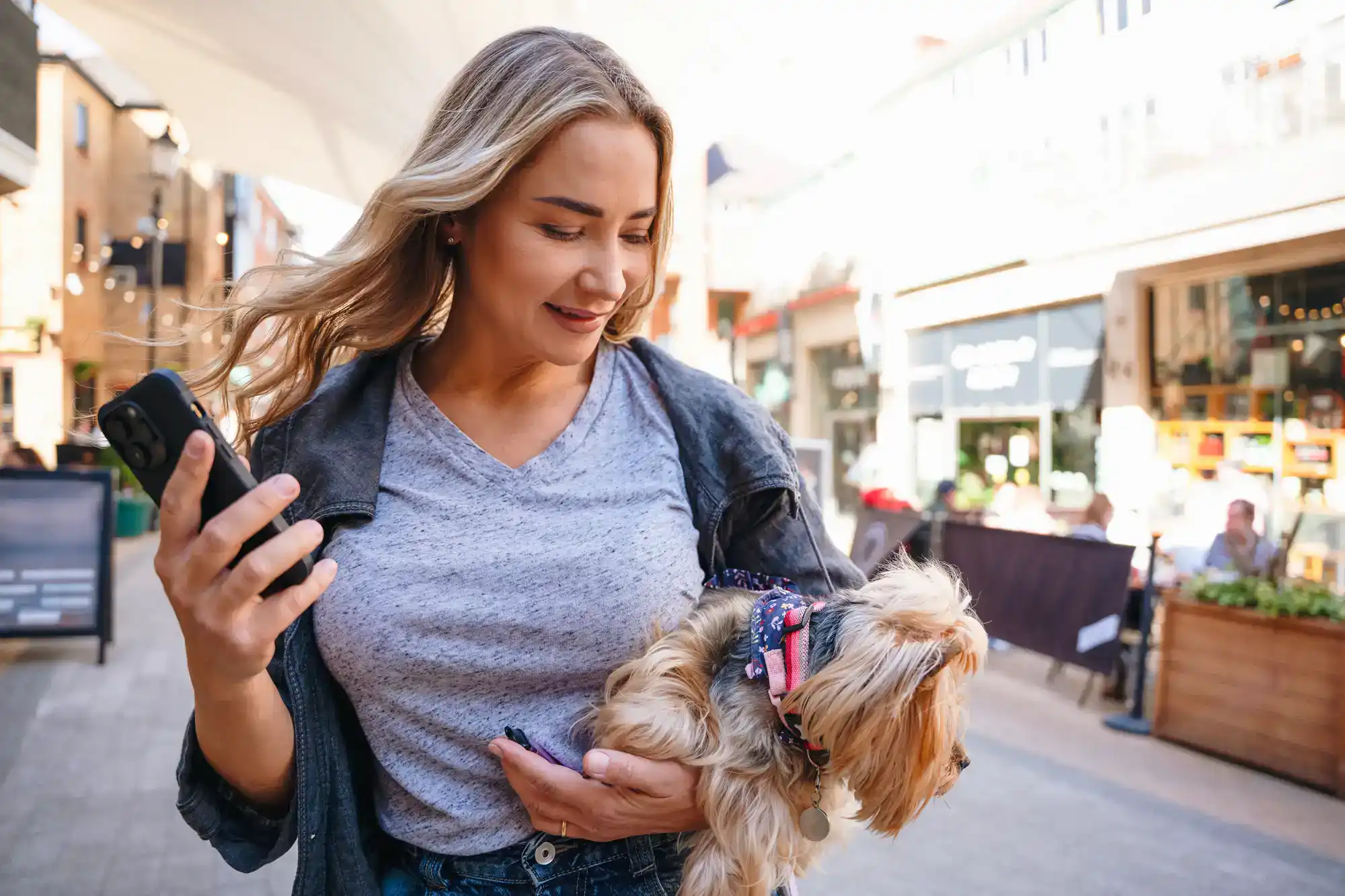 Skymor Panola girl holding puppy